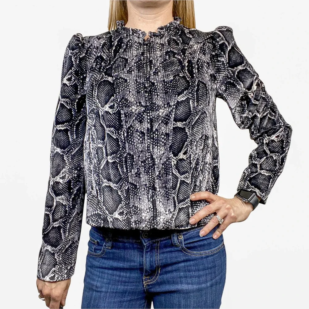 Rebecca Taylor Jacket Jackets Coats Bomber Jacket Silk Velvet Snakeskin - Picture 5 of 13